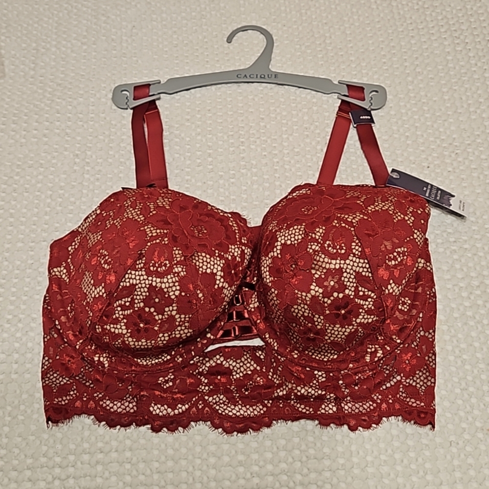 NWT CACIQUE Red lace balconette size 40DD
